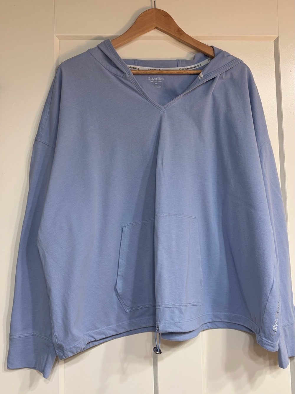 Calvin Klein Light Blue Hooded Pullover Sweatshirt